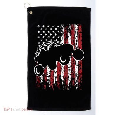 US Flag ATV Side By Side Rider UTV July 4th Offroad Riding Golf Towel