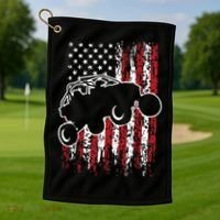 US Flag ATV Side By Side Rider UTV July 4th Offroad Riding Golf Towel thumb 1