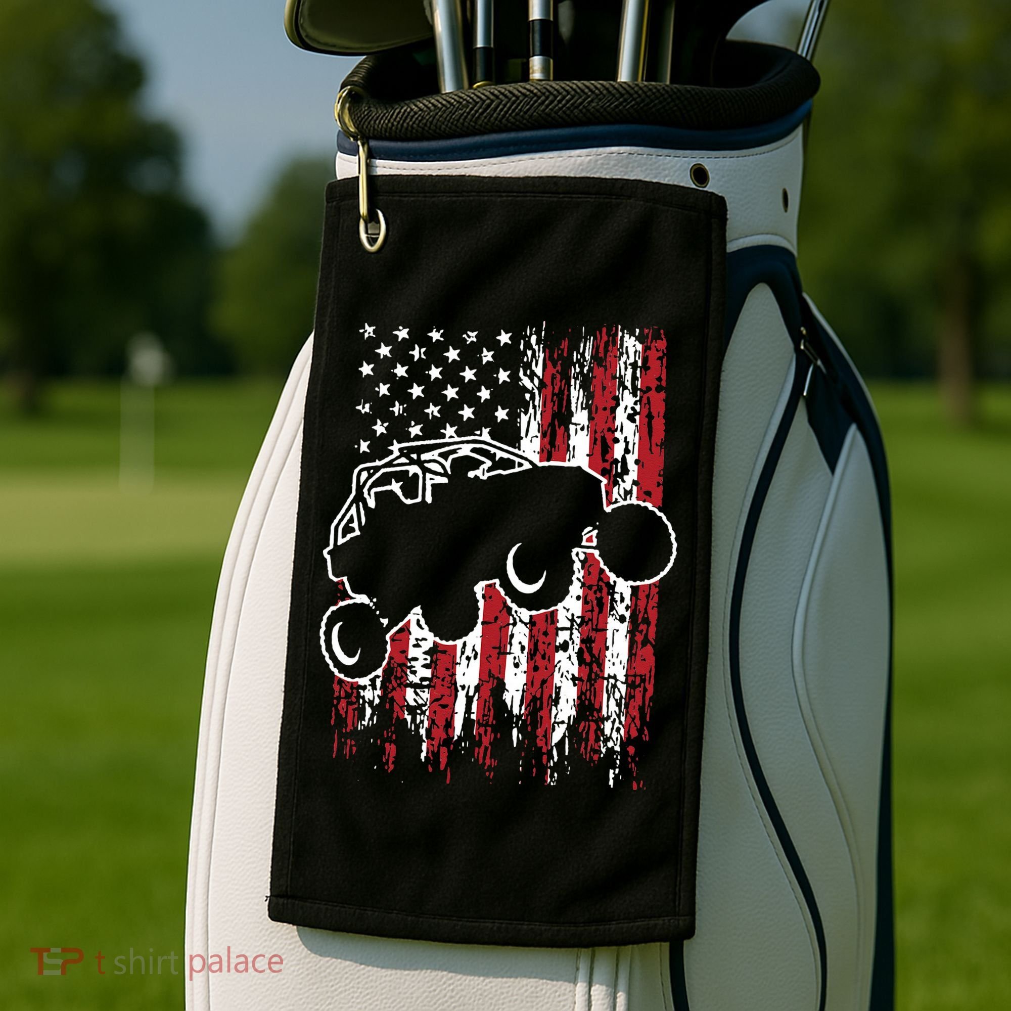 US Flag ATV Side By Side Rider UTV July 4th Offroad Riding Golf Towel