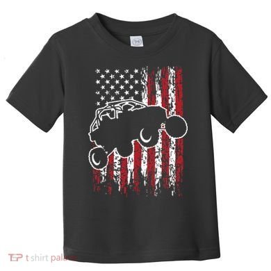 US Flag ATV Side By Side Rider UTV July 4th Offroad Riding Toddler T-Shirt