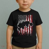 US Flag ATV Side By Side Rider UTV July 4th Offroad Riding Toddler T-Shirt thumb 2