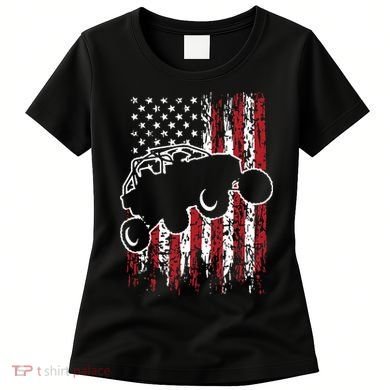 US Flag ATV Side By Side Rider UTV July 4th Offroad Riding Women's T-Shirt