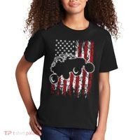 US Flag ATV Side By Side Rider UTV July 4th Offroad Riding Kids T-Shirt thumb 2