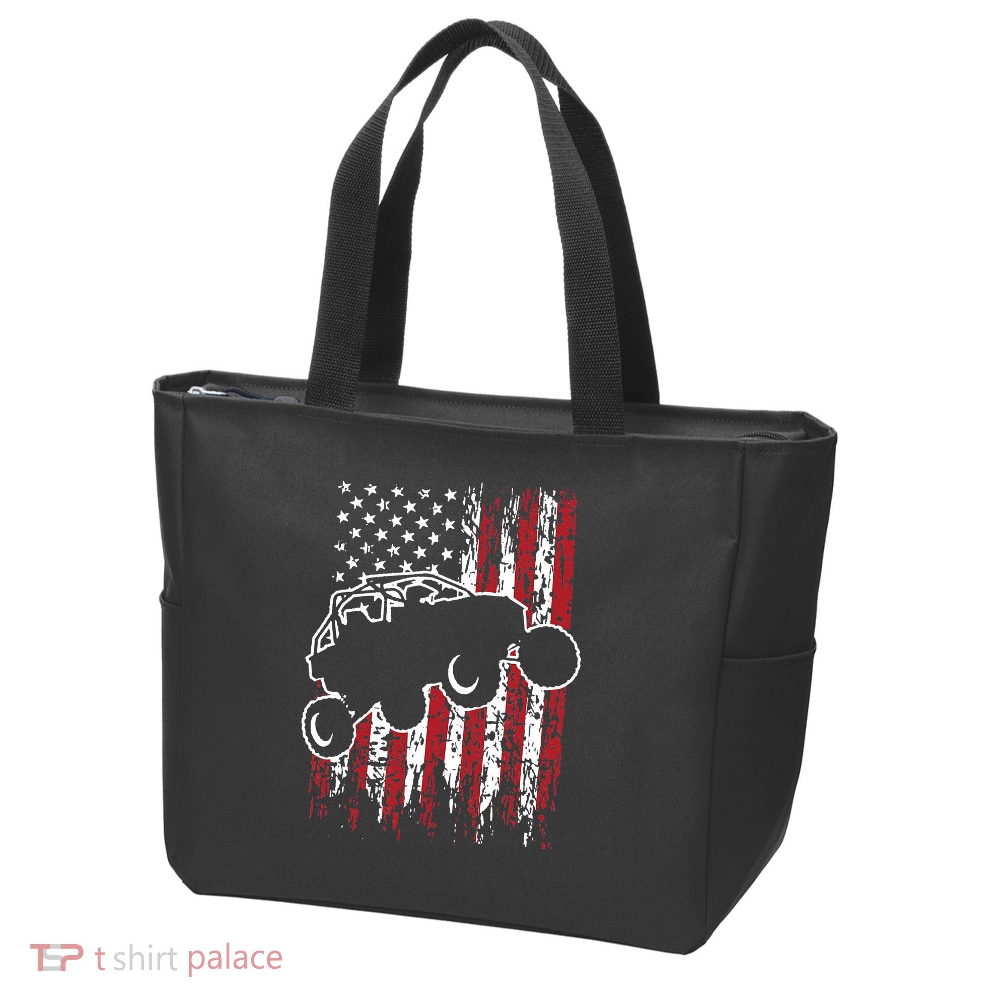 US Flag ATV Side By Side Rider UTV July 4th Offroad Riding Tote Bag
