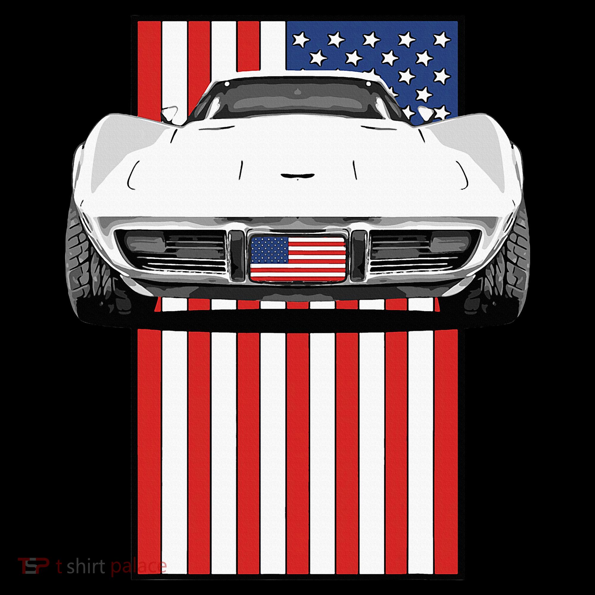 Usa Flag And Muscle Car American Kids Colorblock Raglan Jersey