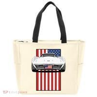 Usa Flag And Muscle Car American Tote Bag thumb 0