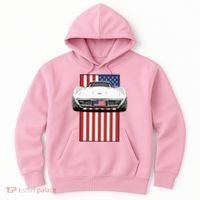Usa Flag And Muscle Car American Hoodie thumb 0