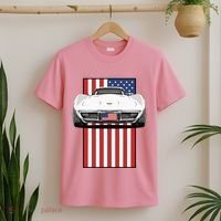 Usa Flag And Muscle Car American T-Shirt thumb 2
