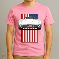 Usa Flag And Muscle Car American T-Shirt thumb 3
