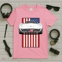 Usa Flag And Muscle Car American T-Shirt thumb 5