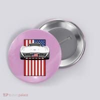 Usa Flag And Muscle Car American Button thumb 0