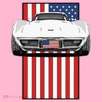 Usa Flag And Muscle Car American Baby Bodysuit thumb 2