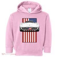 Usa Flag And Muscle Car American Toddler Hoodie thumb 0