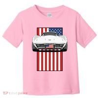 Usa Flag And Muscle Car American Toddler T-Shirt thumb 0