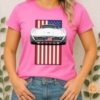 Usa Flag And Muscle Car American Women's T-Shirt thumb 2