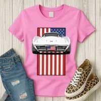 Usa Flag And Muscle Car American Women's T-Shirt thumb 3