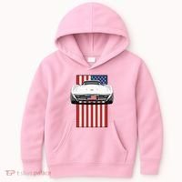 Usa Flag And Muscle Car American Kids Hoodie thumb 0