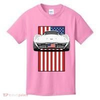 Usa Flag And Muscle Car American Kids T-Shirt thumb 0