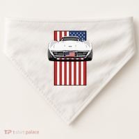 Usa Flag And Muscle Car American USA-Made Doggie Bandana thumb 0