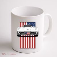 Usa Flag And Muscle Car American Coffee Mug thumb 1