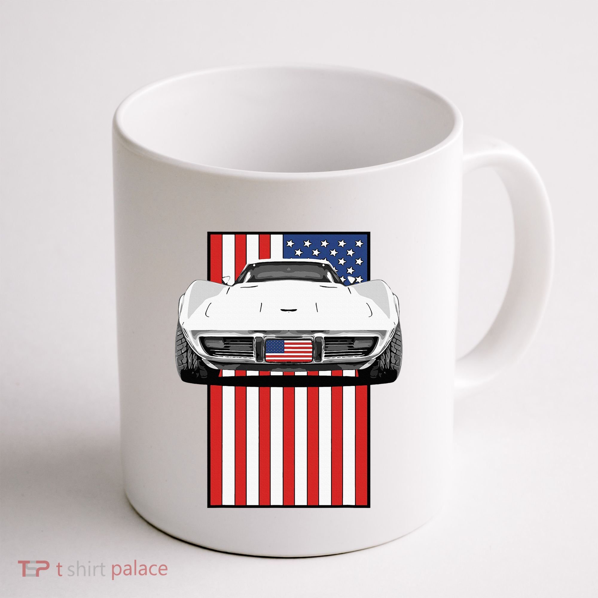 Usa Flag And Muscle Car American Coffee Mug