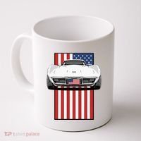 Usa Flag And Muscle Car American Coffee Mug thumb 0