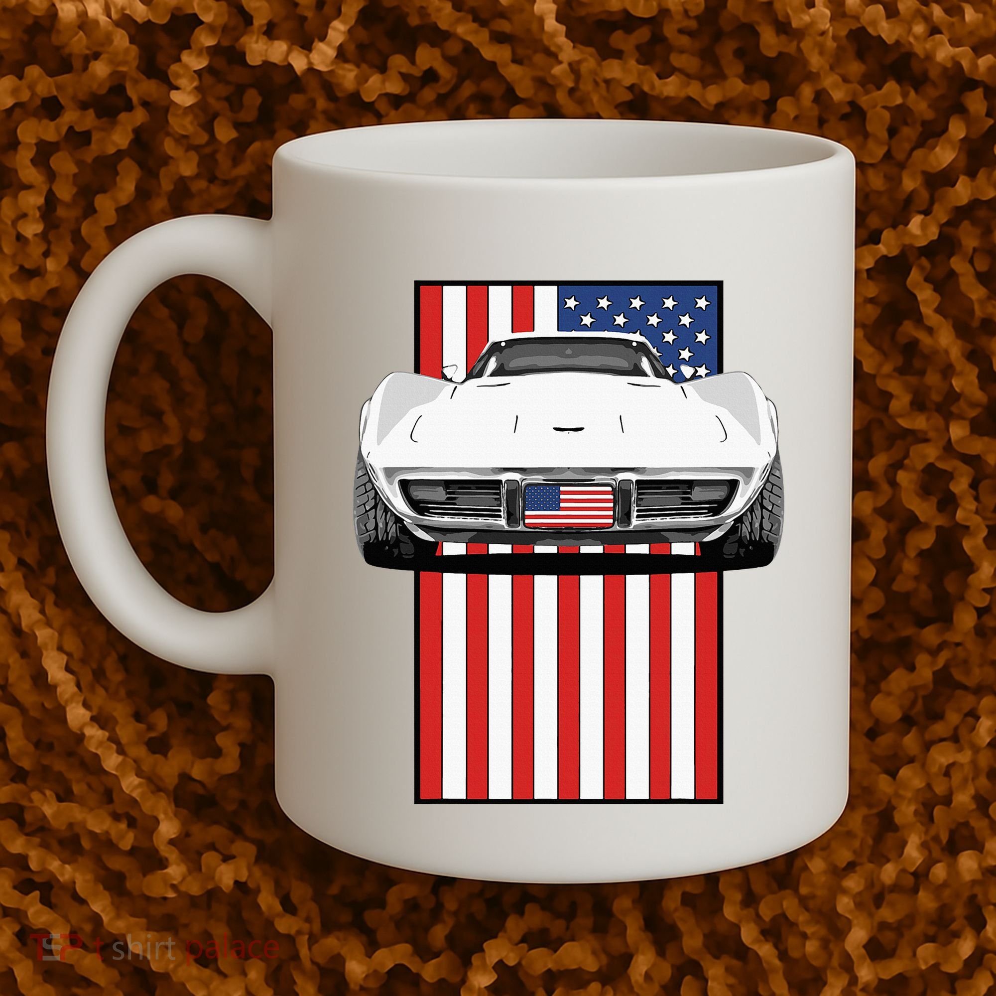 Usa Flag And Muscle Car American Coffee Mug