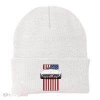 Usa Flag And Muscle Car American Beanie thumb 0