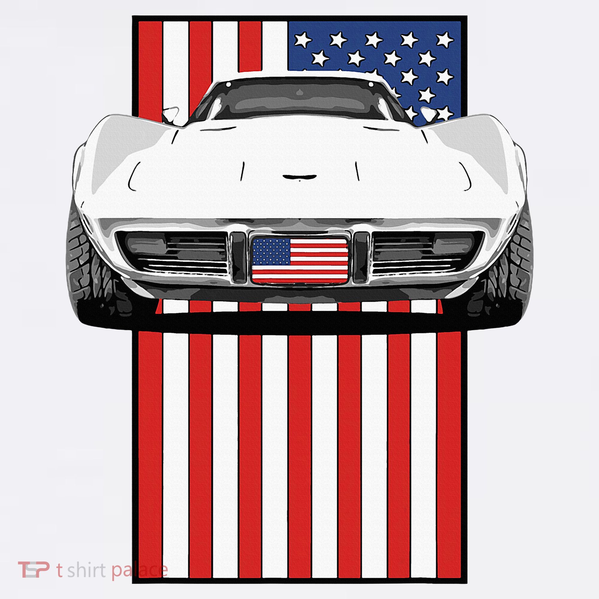 Usa Flag And Muscle Car American Hat