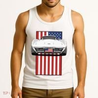 Usa Flag And Muscle Car American Tank Top thumb 3