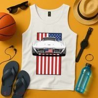 Usa Flag And Muscle Car American Tank Top thumb 4