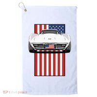 Usa Flag And Muscle Car American Golf Towel thumb 0