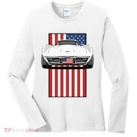 Usa Flag And Muscle Car American Women's Long Sleeve Shirt thumb 0