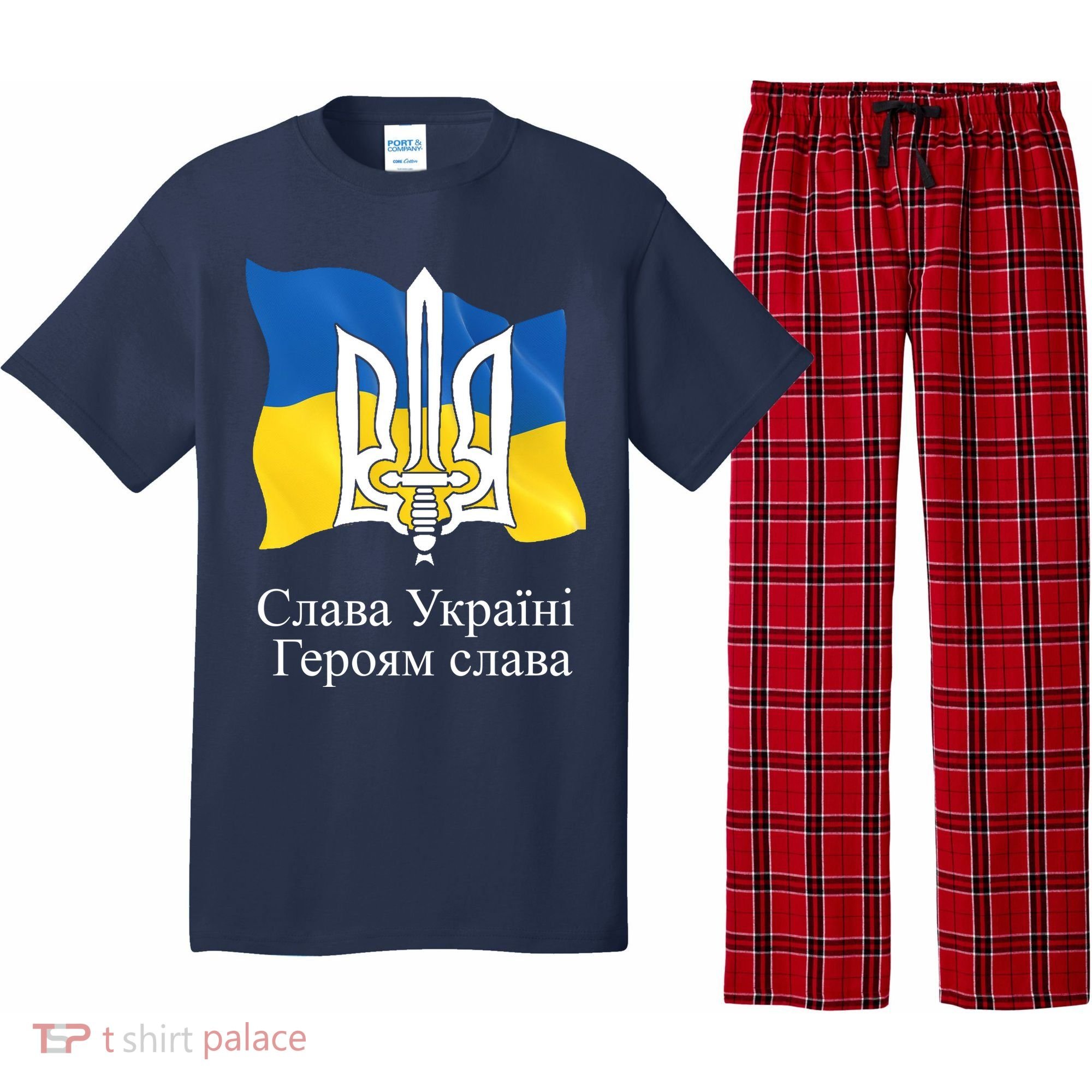 Ukraine Flag And Trident Ukrainian Pajama Set
