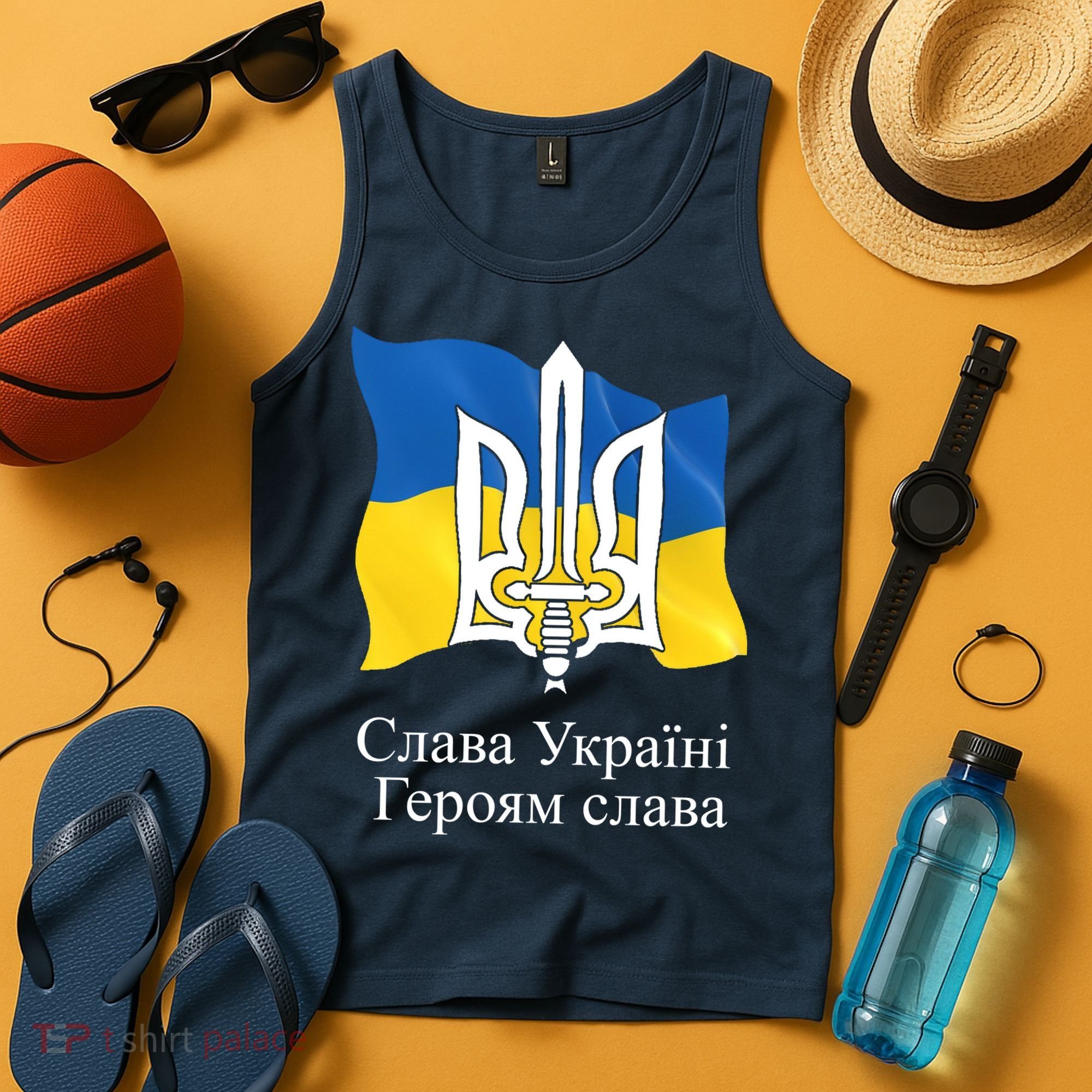 Ukraine Flag And Trident Ukrainian Tank Top