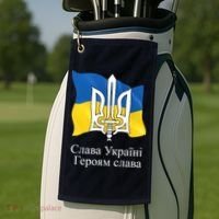 Ukraine Flag And Trident Ukrainian Golf Towel thumb 2