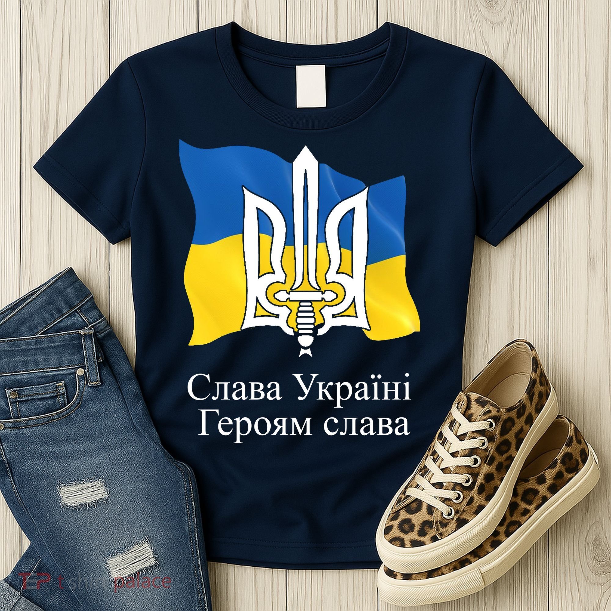 Ukraine Flag And Trident Ukrainian Women's T-Shirt
