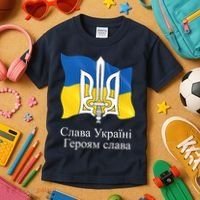 Ukraine Flag And Trident Ukrainian Kids T-Shirt thumb 3