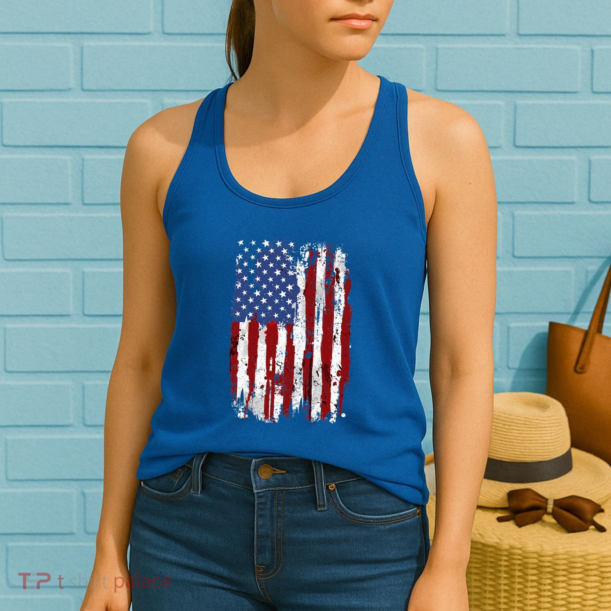 Usa Flag American Flag United States Of America Women's Tank Top