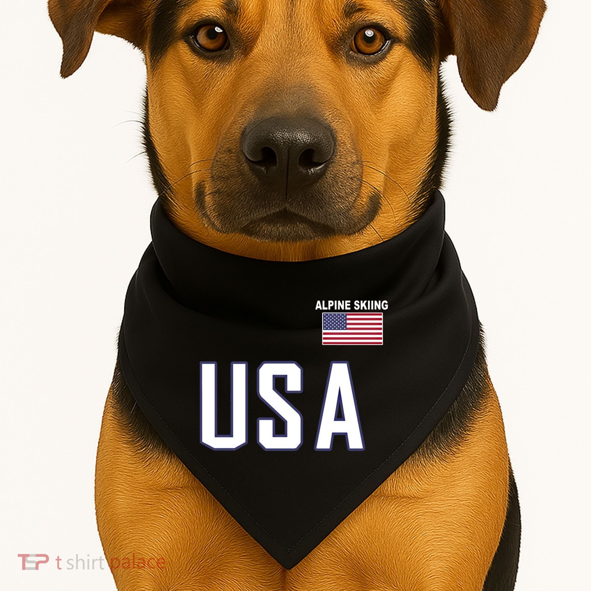 Usa Flag Alpine Skiing Pocket Nordic Ski Jersey USA-Made Doggie Bandana