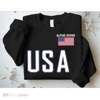 Usa Flag Alpine Skiing Pocket Nordic Ski Jersey Sweatshirt thumb 2