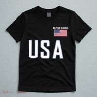Usa Flag Alpine Skiing Pocket Nordic Ski Jersey T-Shirt thumb 5