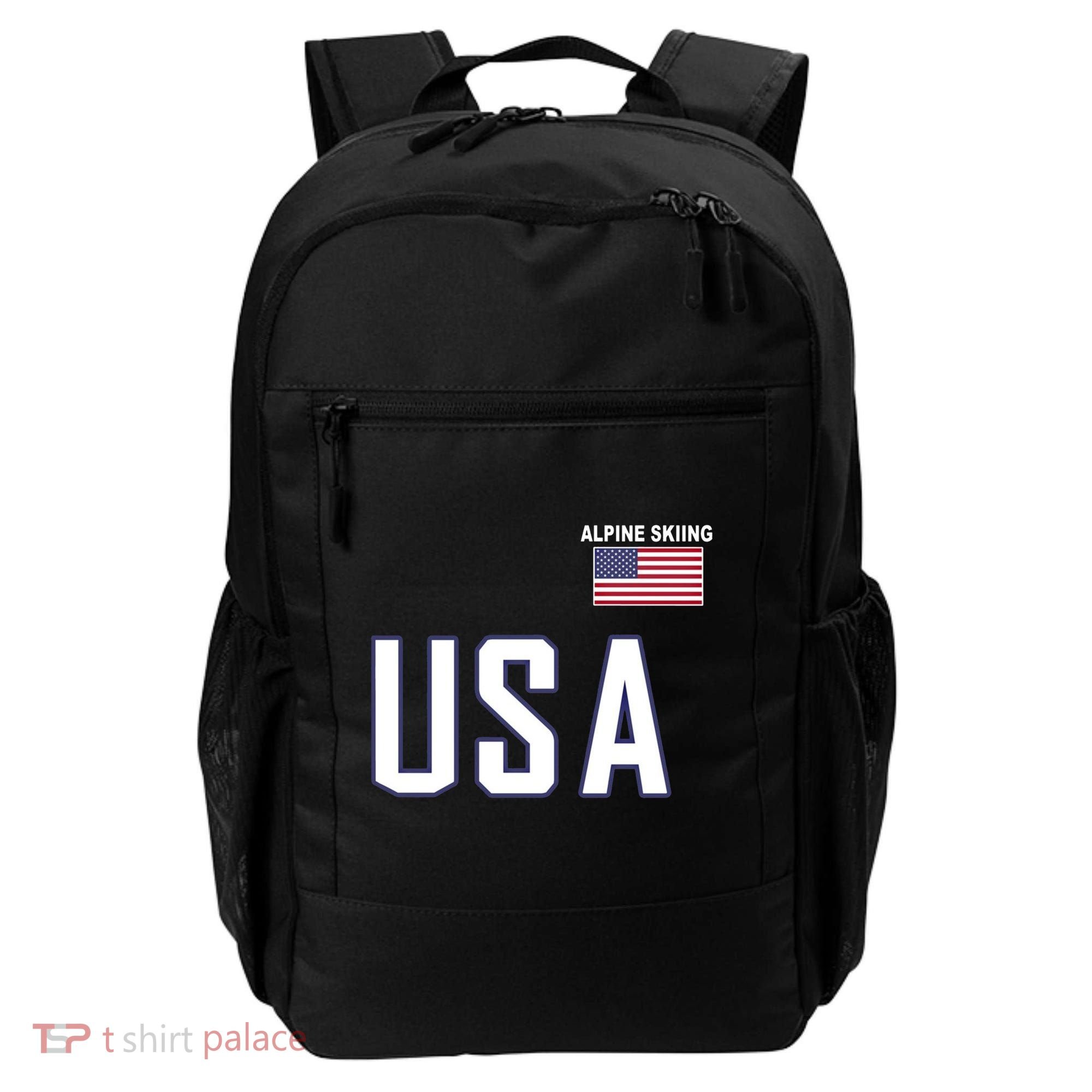 Usa Flag Alpine Skiing Pocket Nordic Ski Jersey Backpack