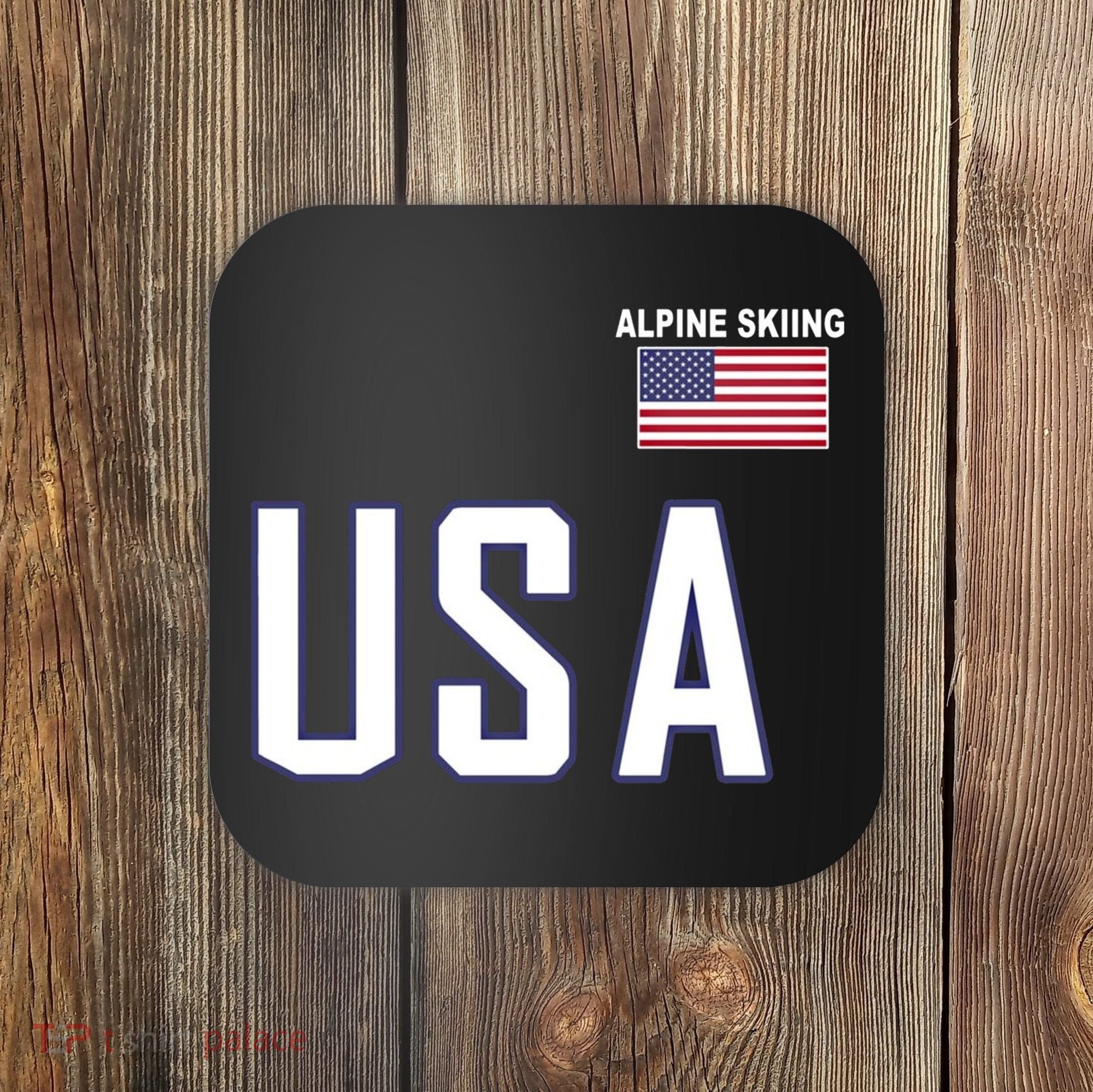Usa Flag Alpine Skiing Pocket Nordic Ski Jersey Coaster