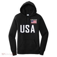 Usa Flag Alpine Skiing Pocket Nordic Ski Jersey Women's Hoodie thumb 0