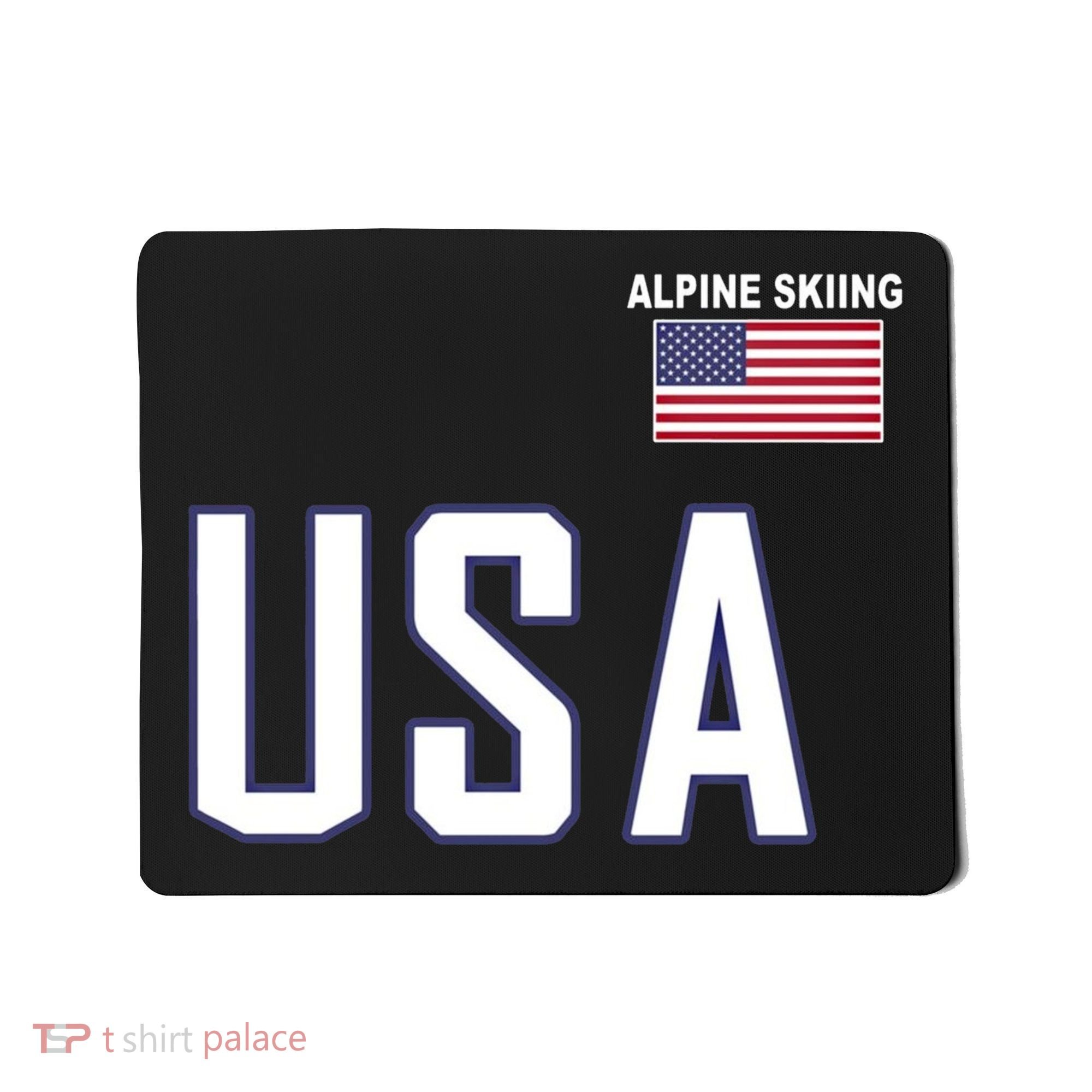 Usa Flag Alpine Skiing Pocket Nordic Ski Jersey Mousepad