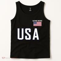 Usa Flag Alpine Skiing Pocket Nordic Ski Jersey Tank Top thumb 2
