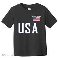 Usa Flag Alpine Skiing Pocket Nordic Ski Jersey Toddler T-Shirt thumb 0