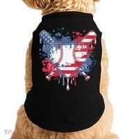 USA Flag Baseball Ice Cream Drip Baseball Home Plate Drip Doggie Tank thumb 0