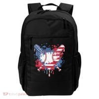 USA Flag Baseball Ice Cream Drip Baseball Home Plate Drip Backpack thumb 0